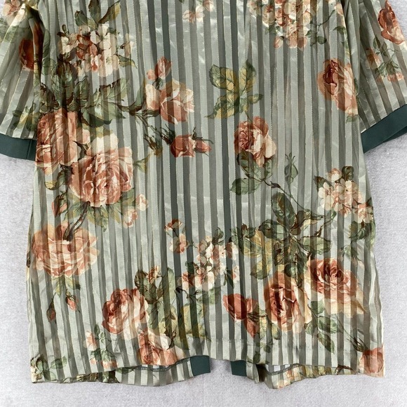 Vintage‎ R&M Richards Tunic Duster Top Cover Up Womens 14WP Green Short Sleeve - Picture 8 of 12